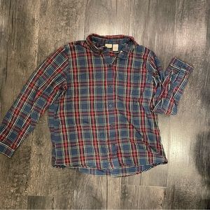 L.L. Bean XL - Reg plaid button down flannel shirt